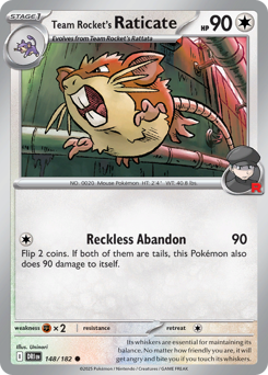 Team Rocket's Raticate, Destined Rivals #148, Pokémon TCG card
