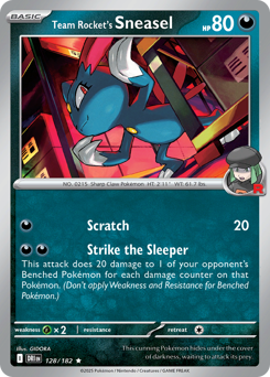 Team Rocket's Sneasel, Destined Rivals #128, Pokémon TCG card
