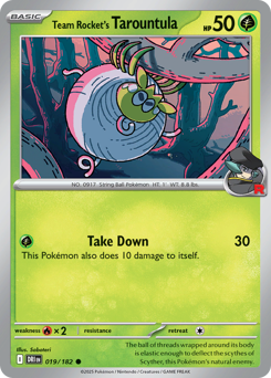 Team Rocket's Tarountula, Destined Rivals #19, Pokémon TCG card