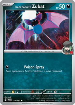 Team Rocket's Zubat, Destined Rivals #120, Pokémon TCG card