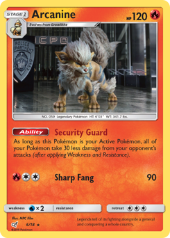 Arcanine, Detective Pikachu #6, Pokémon TCG card