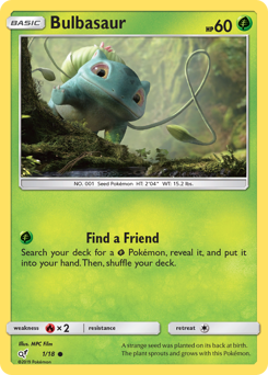 Bulbasaur, Detective Pikachu #1, Pokémon TCG card