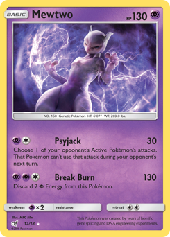 Mewtwo, Detective Pikachu #12, Pokémon TCG card