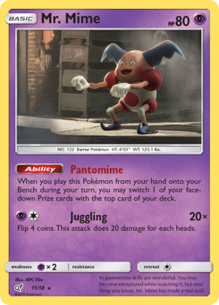 Mr. Mime, Detective Pikachu #11, Pokémon TCG card