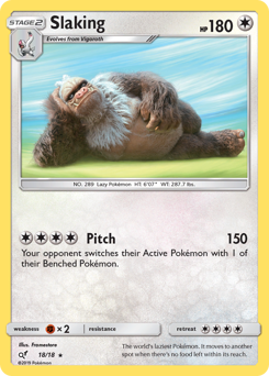 Slaking, Detective Pikachu #18, Pokémon TCG card