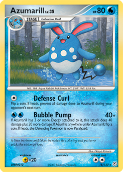Azumarill, Diamond & Pearl #18, Pokémon TCG card