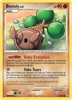 Bonsly, Diamond & Pearl #71, Pokémon TCG card