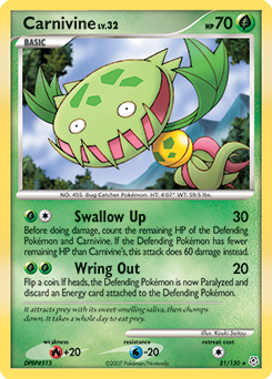 Carnivine, Diamond & Pearl #21, Pokémon TCG card