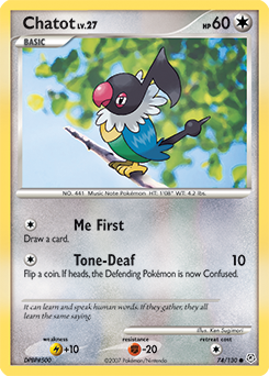 Chatot, Diamond & Pearl #74, Pokémon TCG card
