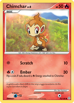Chimchar, Diamond & Pearl #76, Pokémon TCG card