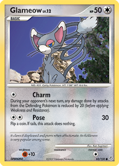 Glameow, Diamond & Pearl #83, Pokémon TCG card