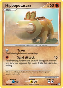 Hippopotas, Diamond & Pearl #51, Pokémon TCG card