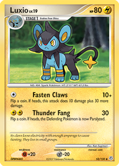 Luxio, Diamond & Pearl #52, Pokémon TCG card