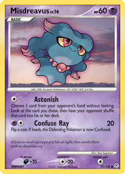 Misdreavus, Diamond & Pearl #91, Pokémon TCG card