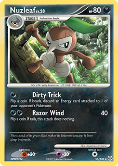 Nuzleaf, Diamond & Pearl #57, Pokémon TCG card