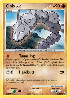 Onix, Diamond & Pearl #92, Pokémon TCG card