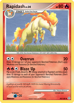 Rapidash, Diamond & Pearl #59, Pokémon TCG card