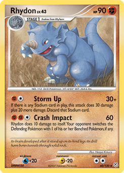 Rhydon, Diamond & Pearl #60, Pokémon TCG card