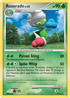 Roserade, Diamond & Pearl #13, Pokémon TCG card