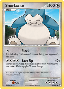 Snorlax, Diamond & Pearl #37, Pokémon TCG card