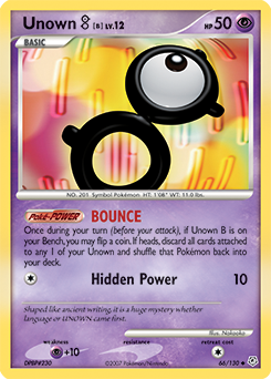 Unown B, Diamond & Pearl #66, Pokémon TCG card