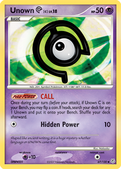 Unown C, Diamond & Pearl #67, Pokémon TCG card
