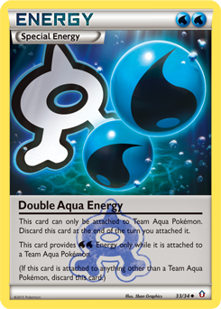 Double Aqua Energy, Double Crisis #33, Pokémon TCG card