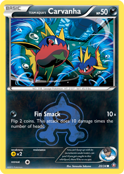 Team Aqua's Carvanha, Double Crisis #20, Pokémon TCG card