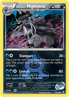 Team Aqua's Mightyena, Double Crisis #18, Pokémon TCG card