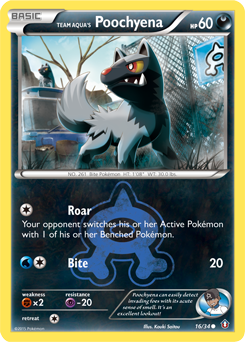 Team Aqua's Poochyena, Double Crisis #16, Pokémon TCG card