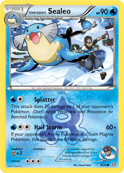 Team Aqua's Sealeo, Double Crisis #4, Pokémon TCG card