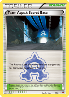 Team Aqua's Secret Base, Double Crisis #28, Pokémon TCG card
