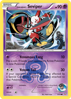 Team Aqua's Seviper, Double Crisis #9, Pokémon TCG card