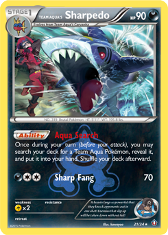 Team Aqua's Sharpedo, Double Crisis #21, Pokémon TCG card