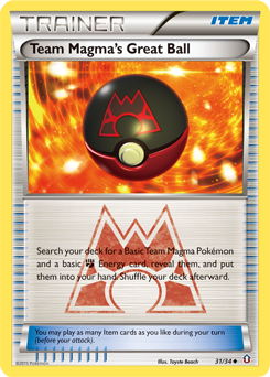 Team Magma's Great Ball, Double Crisis #31, Pokémon TCG card