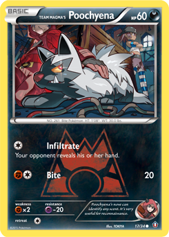 Team Magma's Poochyena, Double Crisis #17, Pokémon TCG card