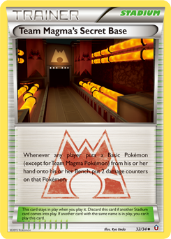Team Magma's Secret Base, Double Crisis #32, Pokémon TCG card