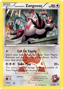 Team Magma's Zangoose, Double Crisis #22, Pokémon TCG card