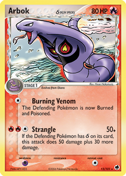 Arbok δ, Dragon Frontiers #13, Pokémon TCG card