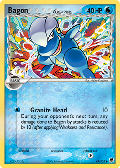 Bagon δ, Dragon Frontiers #43, Pokémon TCG card