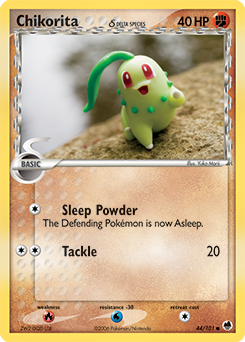 Chikorita δ, Dragon Frontiers #44, Pokémon TCG card