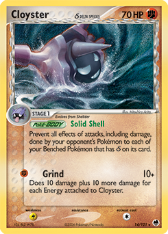 Cloyster δ, Dragon Frontiers #14, Pokémon TCG card