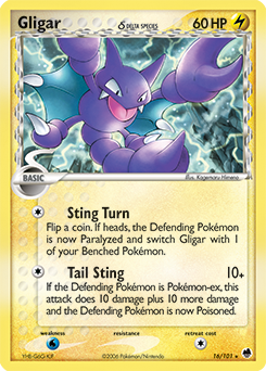 Gligar δ, Dragon Frontiers #16, Pokémon TCG card