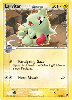 Larvitar δ, Dragon Frontiers #52, Pokémon TCG card