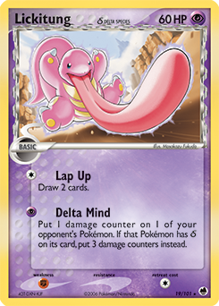 Lickitung δ, Dragon Frontiers #19, Pokémon TCG card