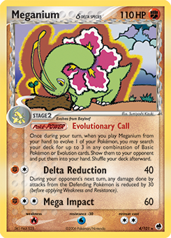 Meganium δ, Dragon Frontiers #4, Pokémon TCG card