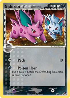 Nidoran ♂ δ, Dragon Frontiers #57, Pokémon TCG card