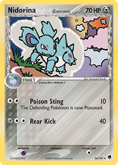Nidorina δ, Dragon Frontiers #34, Pokémon TCG card