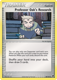 Professor Oak's Research, Dragon Frontiers #80, Pokémon TCG card