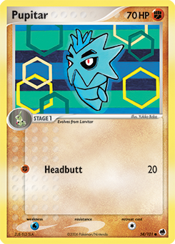 Pupitar, Dragon Frontiers #58, Pokémon TCG card